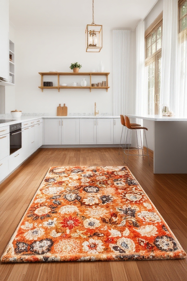 warmth through decorative rugs