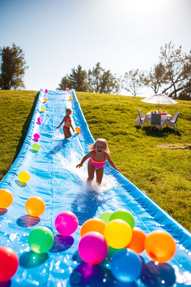 water balloon slip n slide