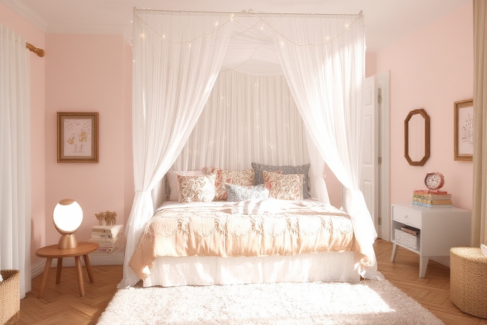 whimsical canopy bed retreat