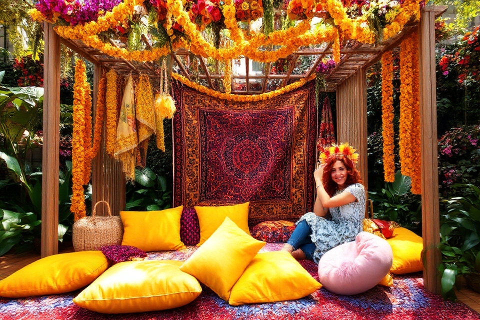 whimsical haldi celebration photo booth