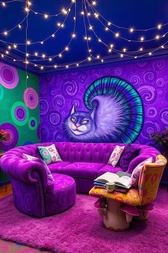whimsical lounge vibrant decor