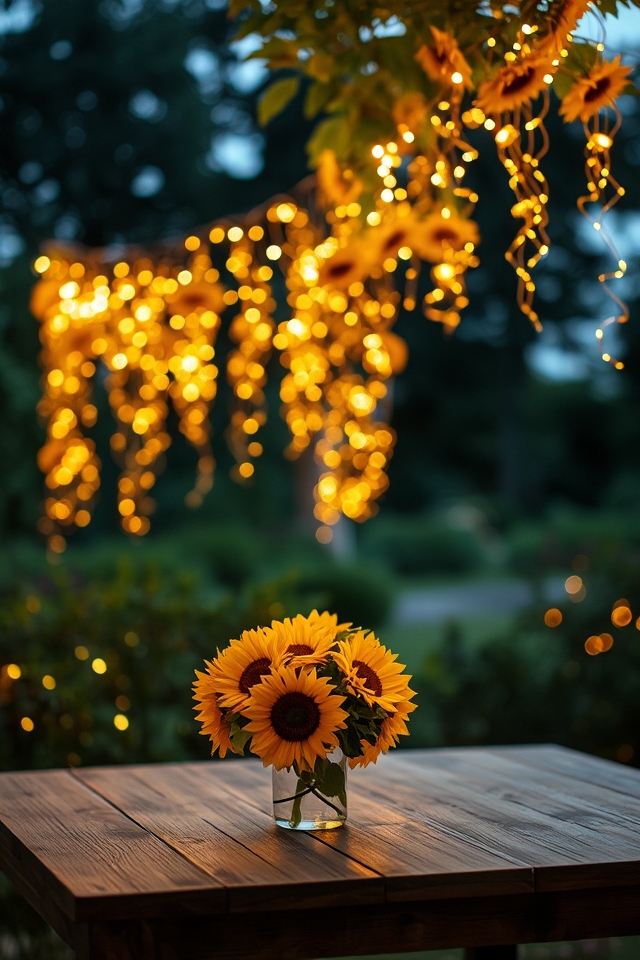 whimsical sunflower string lights