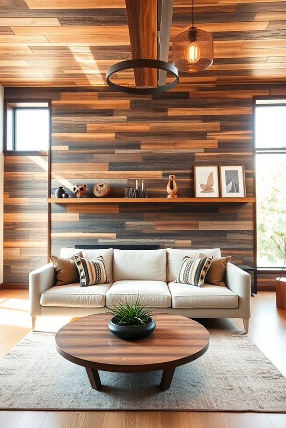wooden accent wall aesthetics