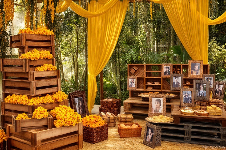 wooden accents enhance ambience