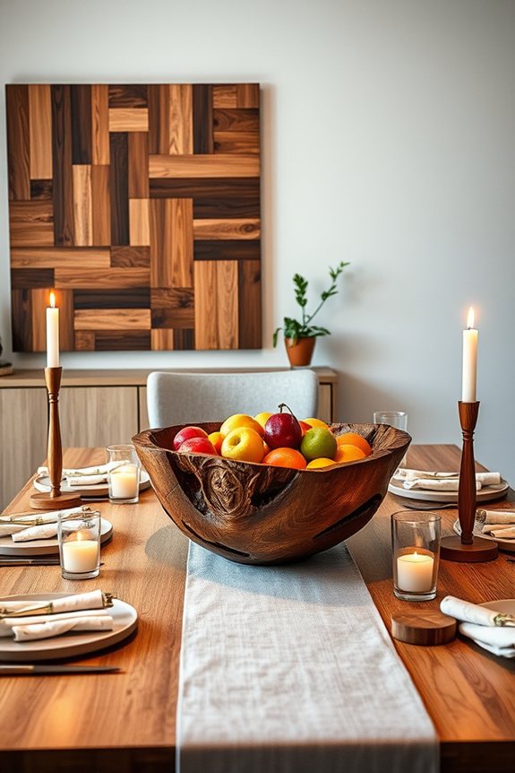 wooden decor enhances warmth