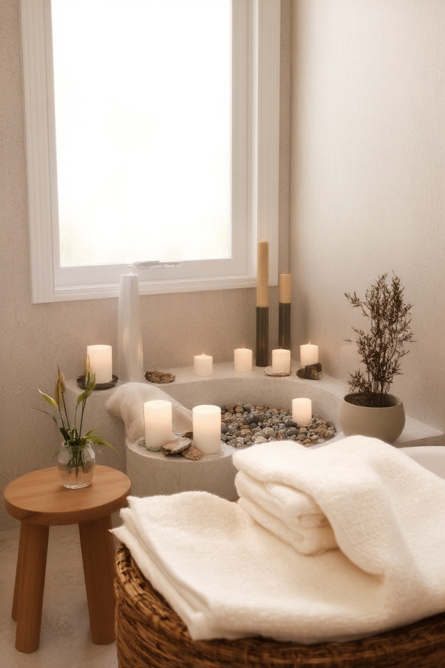 zen corner with candles