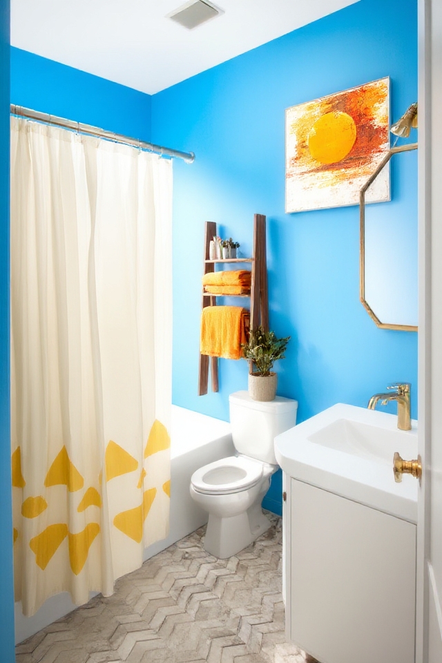 add vibrant bathroom accents