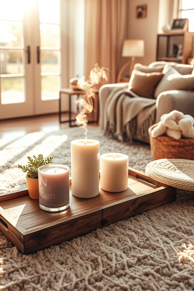 aromatherapy candle calming sanctuary
