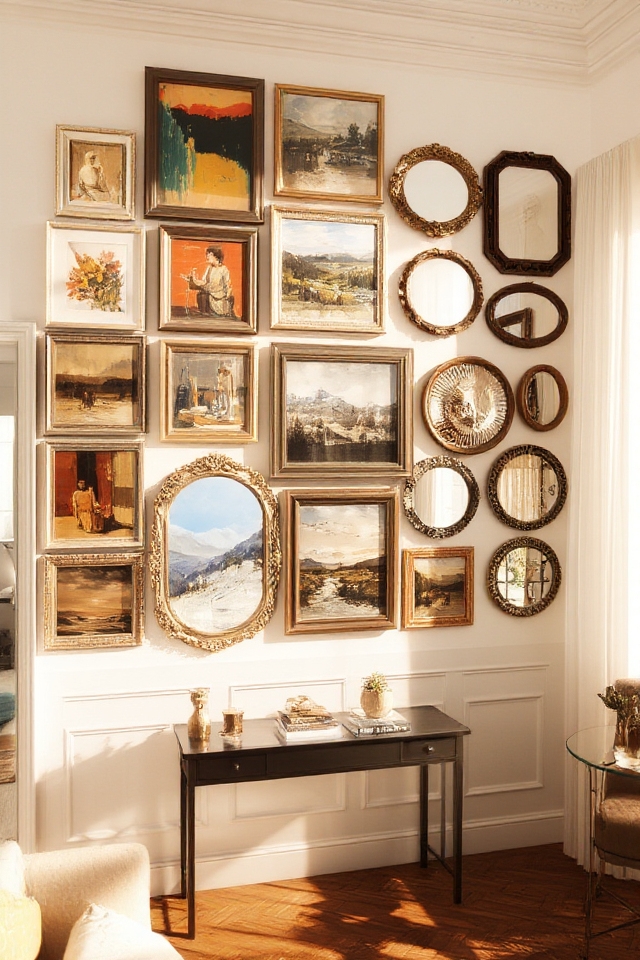 artwork and mirrors combination
