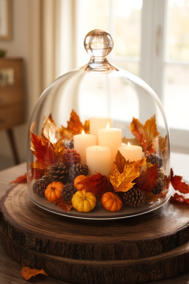 autumn candle garden centerpiece