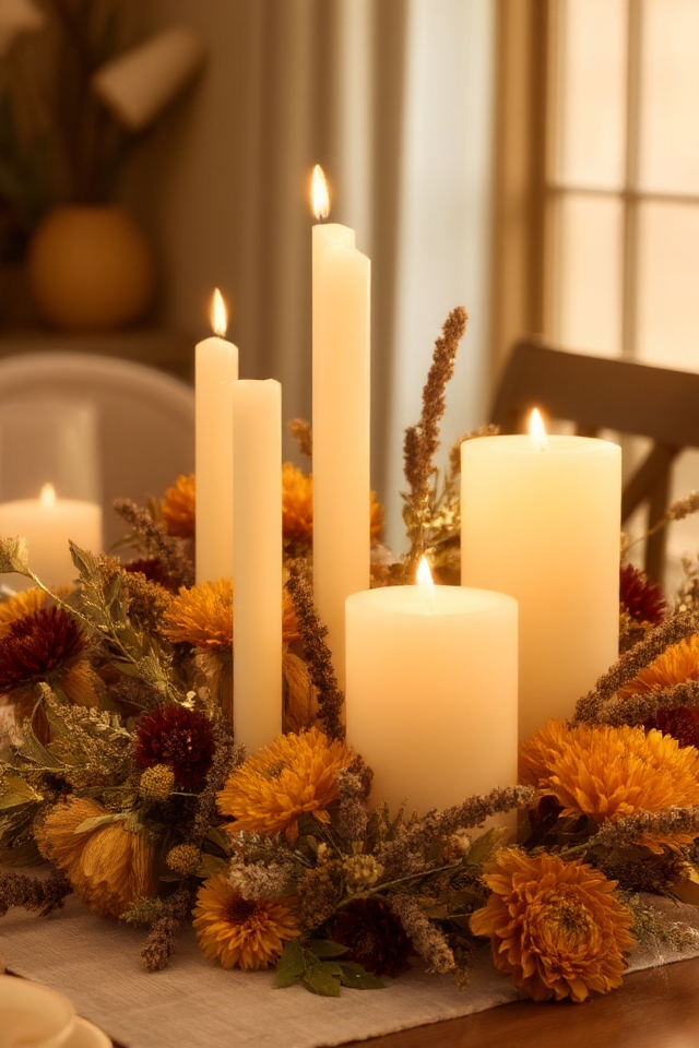 autumn floral candle combinations