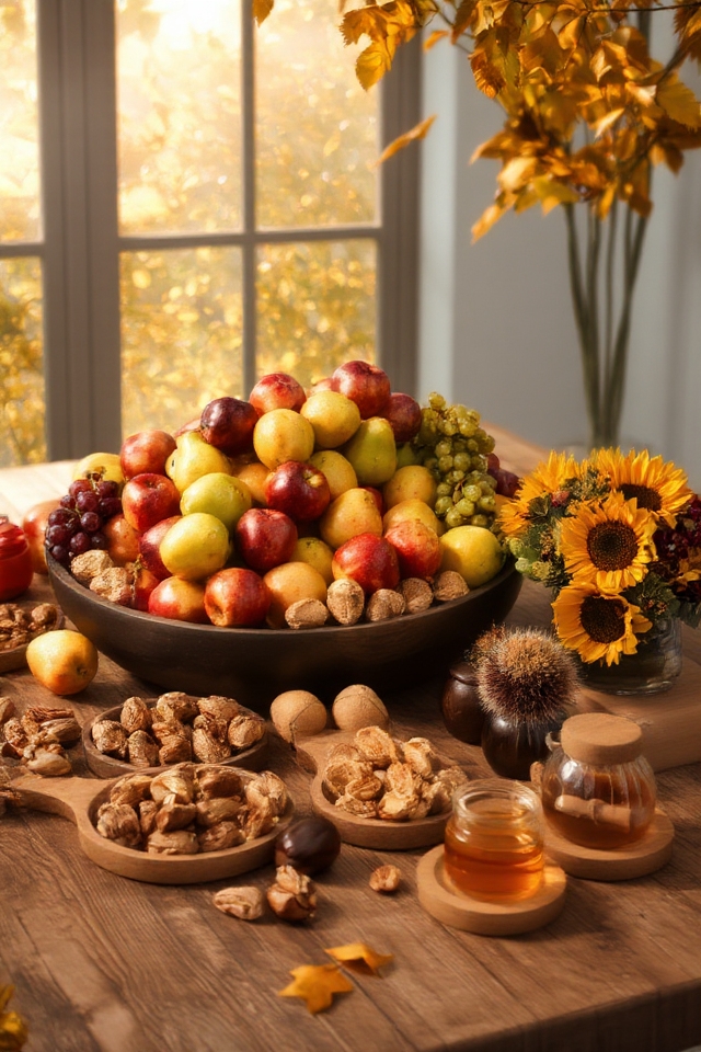 autumn fruit and nuts