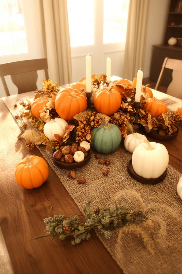 autumn inspired cozy table decor