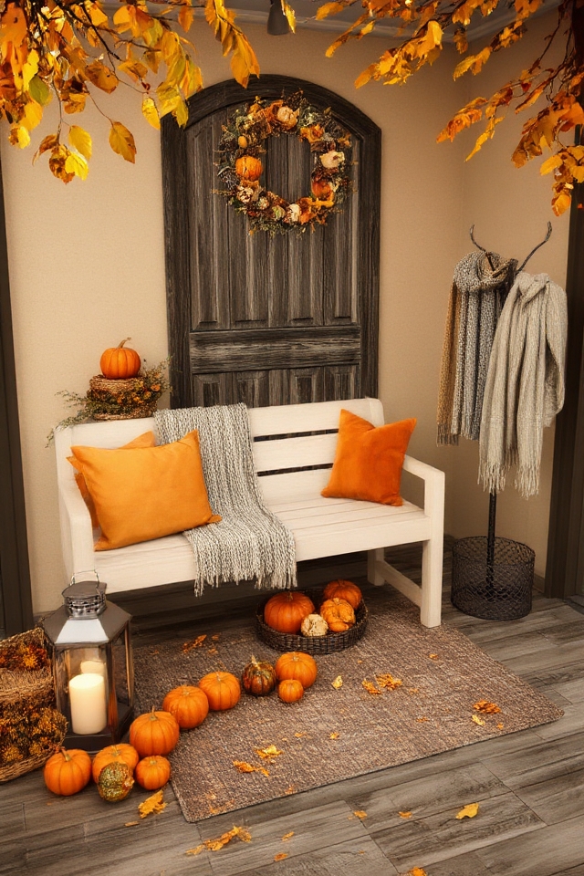 autumn inspired warm entryway decor