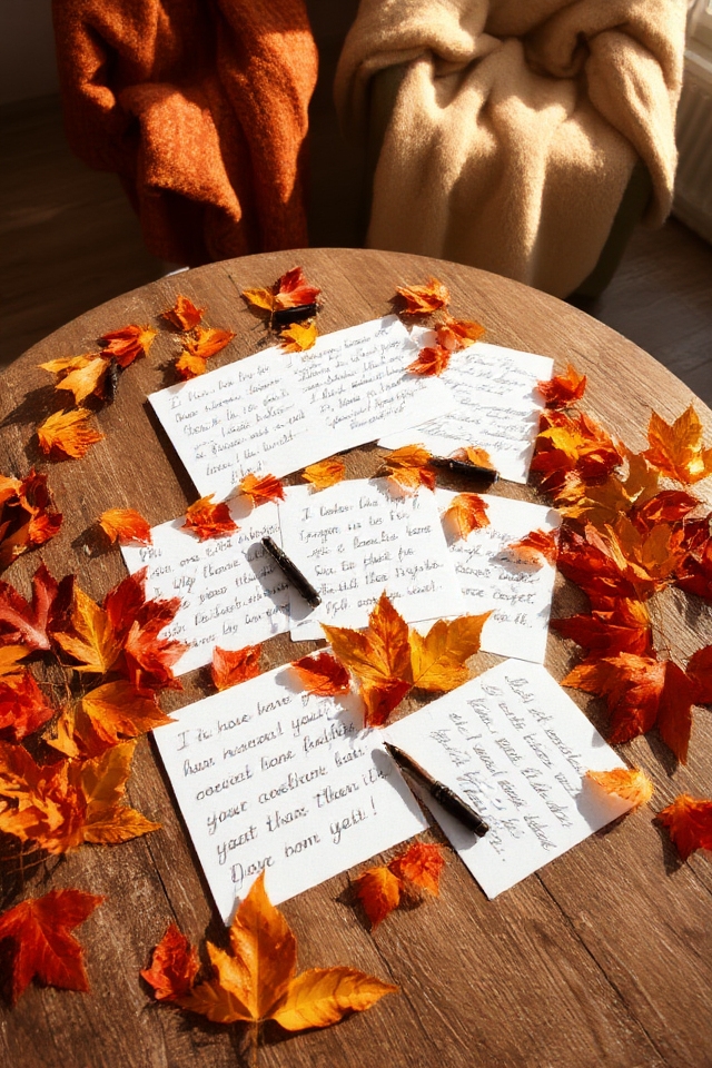 autumn leaves handwritten notes