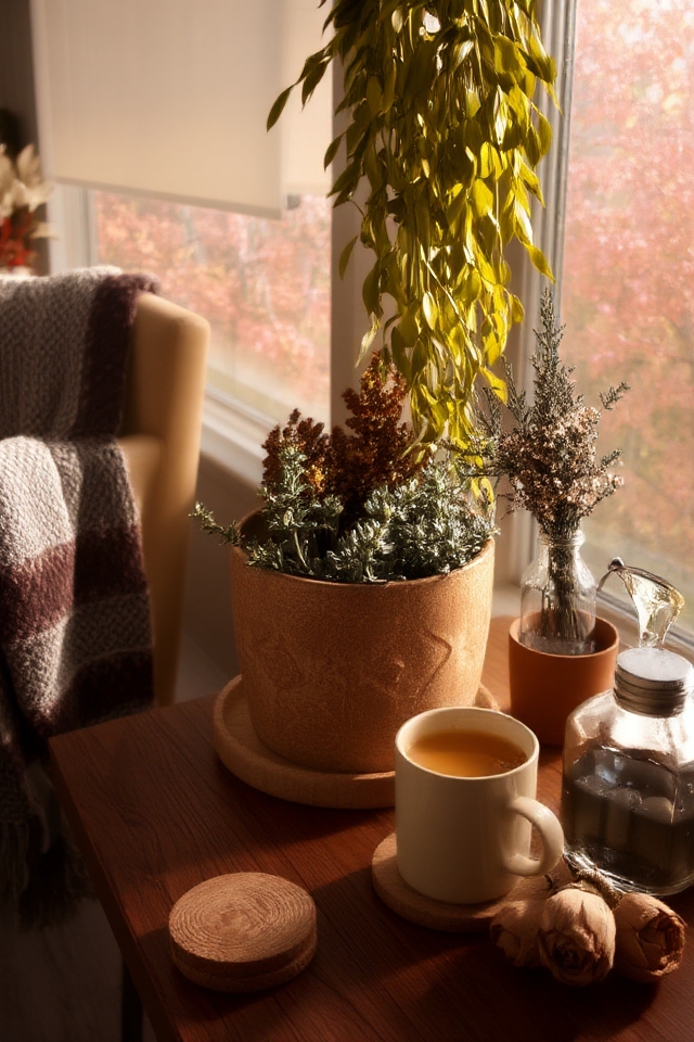 autumn potted plant decor