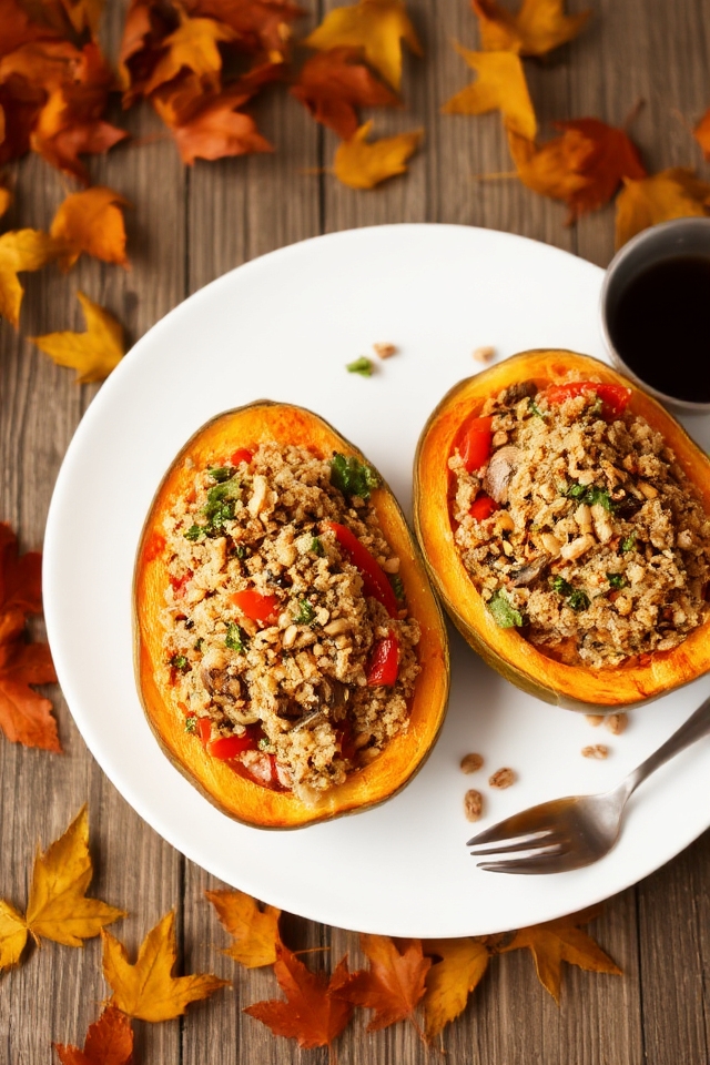 autumn quinoa stuffed squash