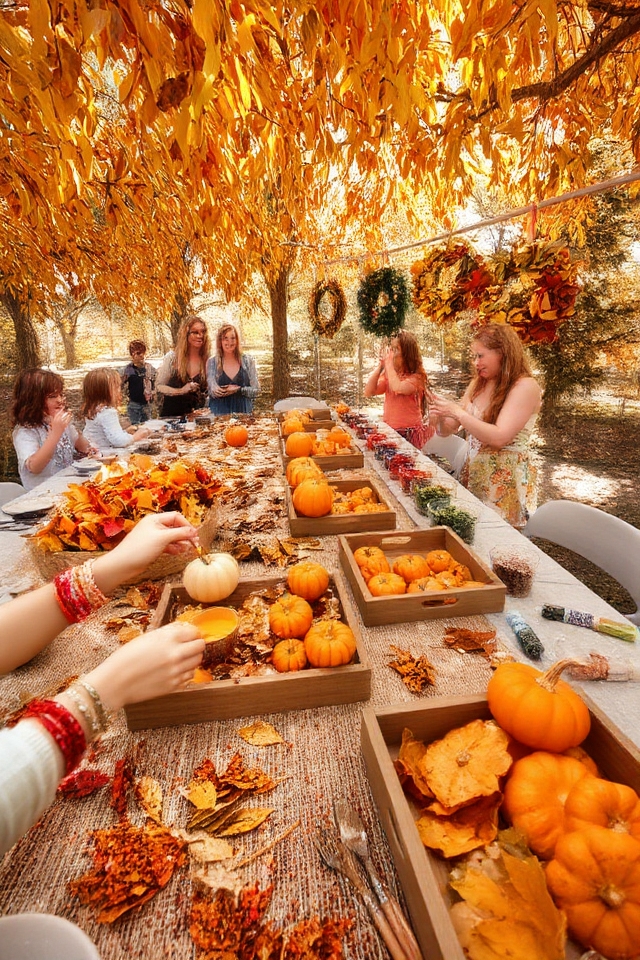 autumn themed diy craft station