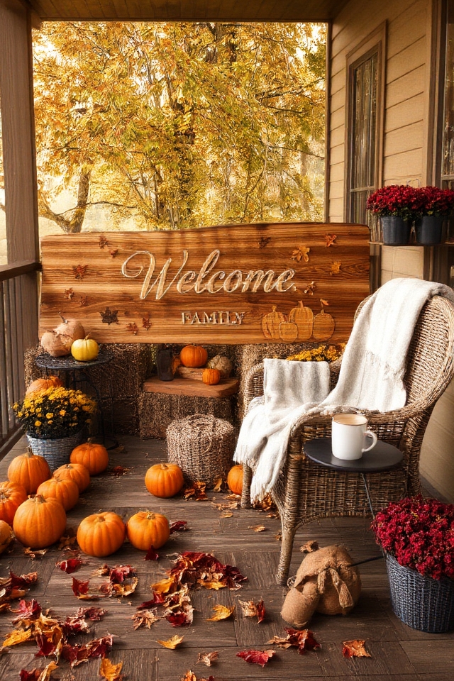 autumn themed personalized welcome signs