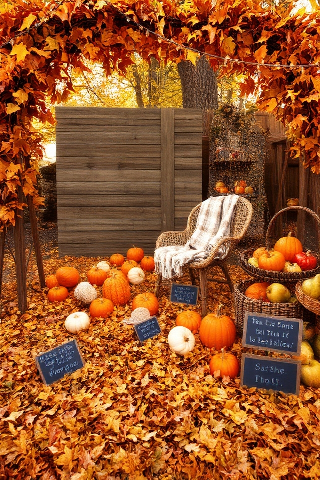 autumn themed photography corner