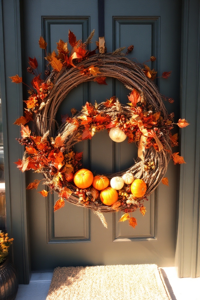 autumn wreaths for welcoming