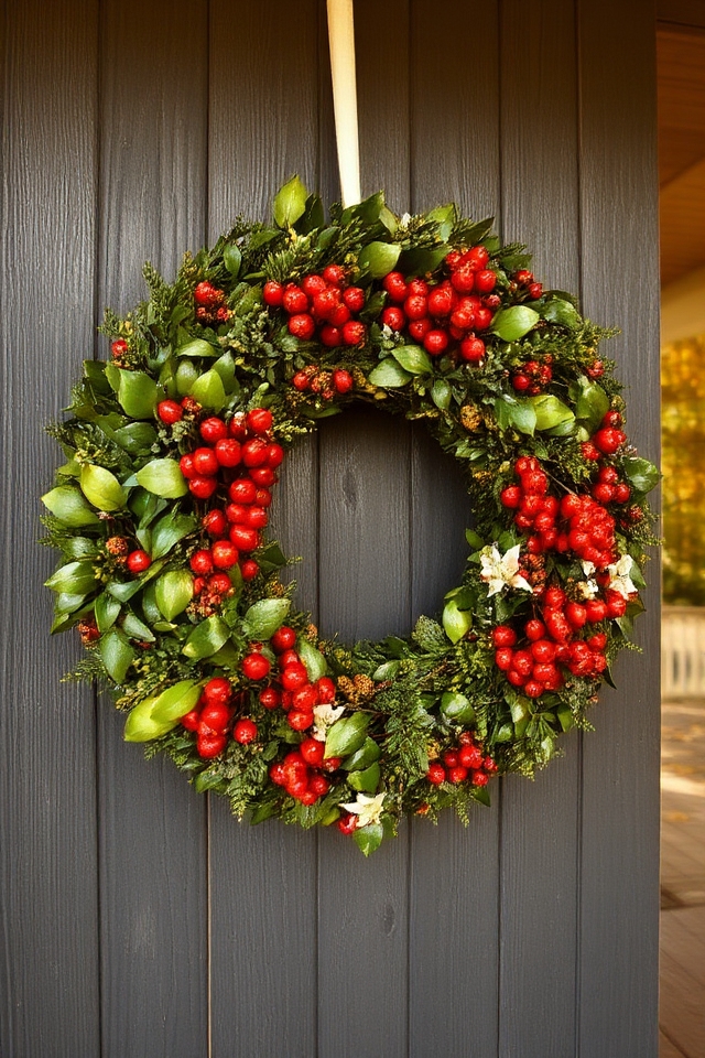 autumn wreaths with berries