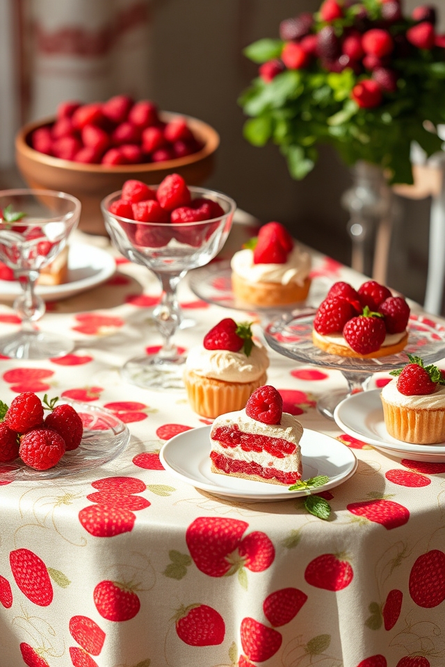 berry patterned festive tablecloth