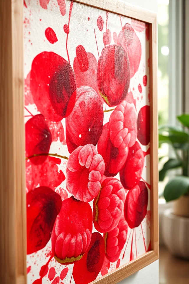 berry themed vibrant wall decor
