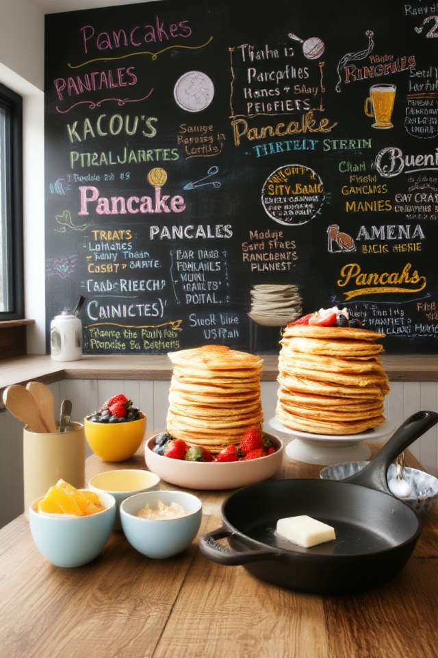 chalkboard pancake recipe wall