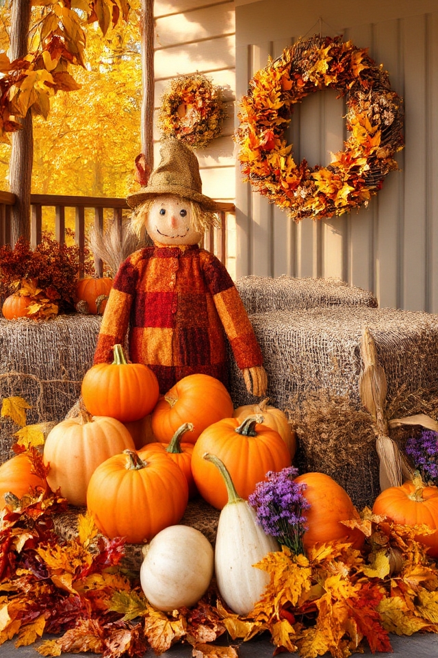 charming autumn porch decorations