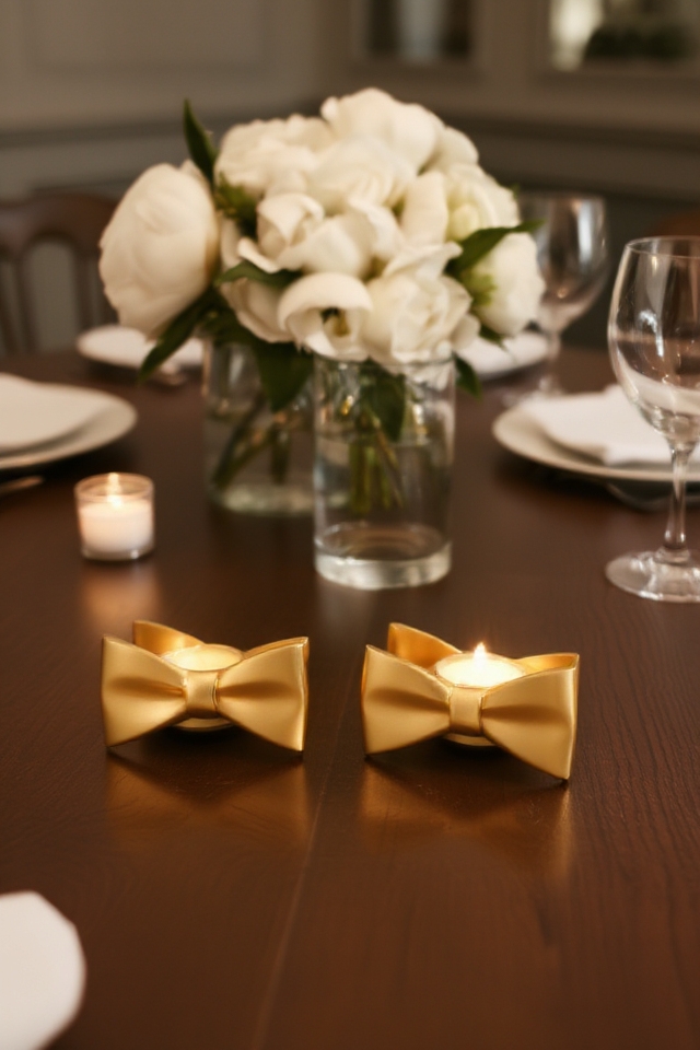 charming bow tie candle holders