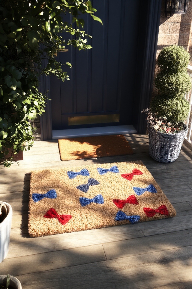 charming bow tie door mats