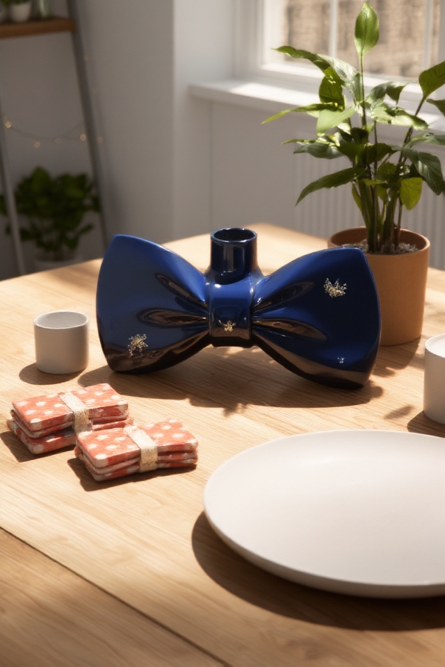 charming whimsical bow tie ceramics