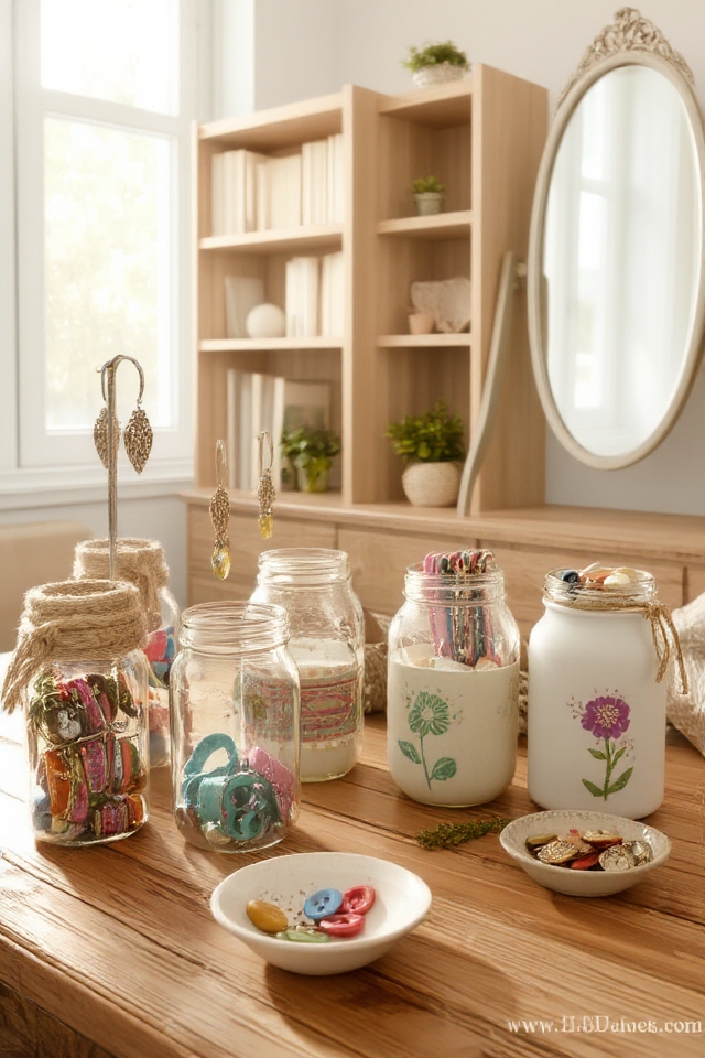 chic mason jar organization