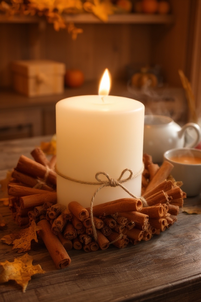 cinnamon stick candle accents