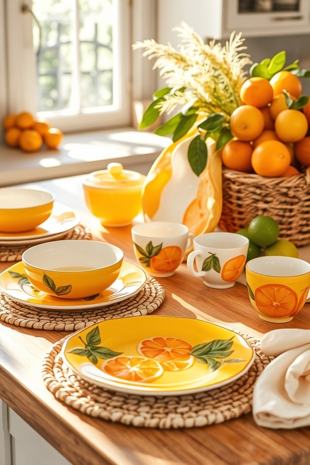 citrus themed dishware selection