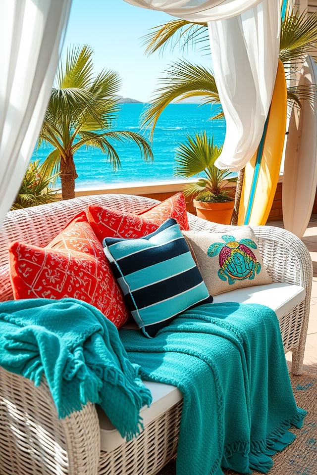 coastal vibe throw pillows