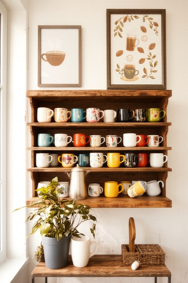 coffee cup wall display