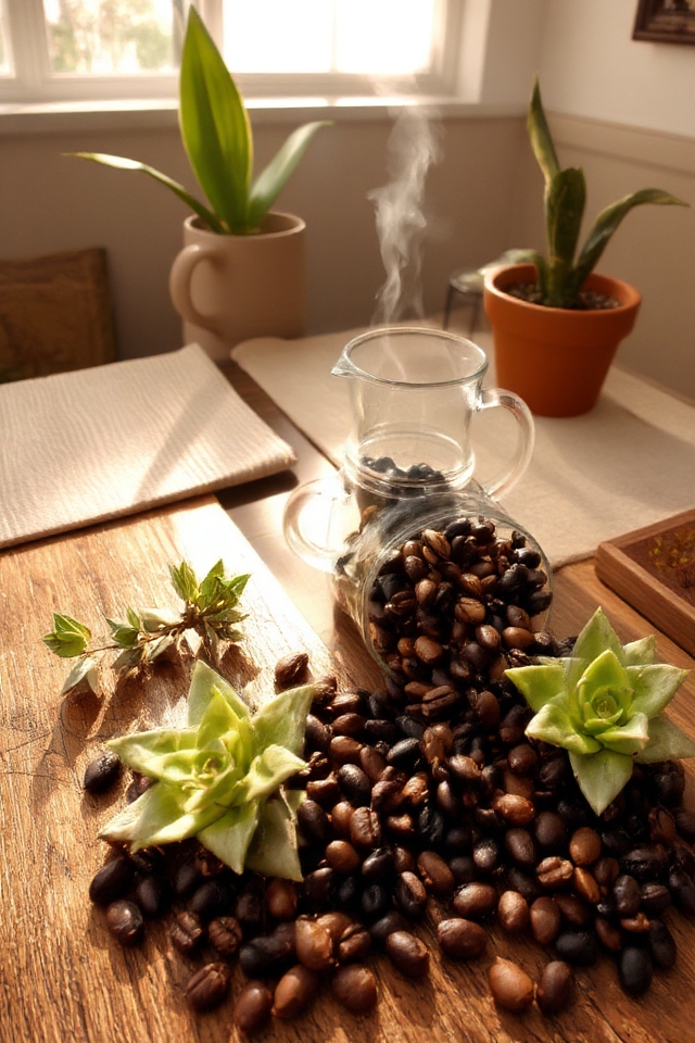 coffee decor with plants