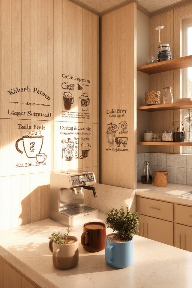 coffee recipe wall decals