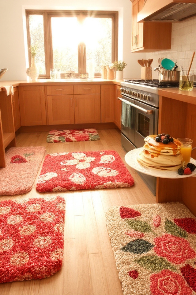 colorful cushioned kitchen mats