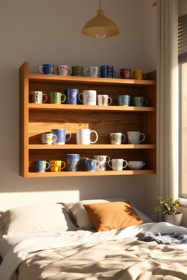 colorful mug display aesthetic