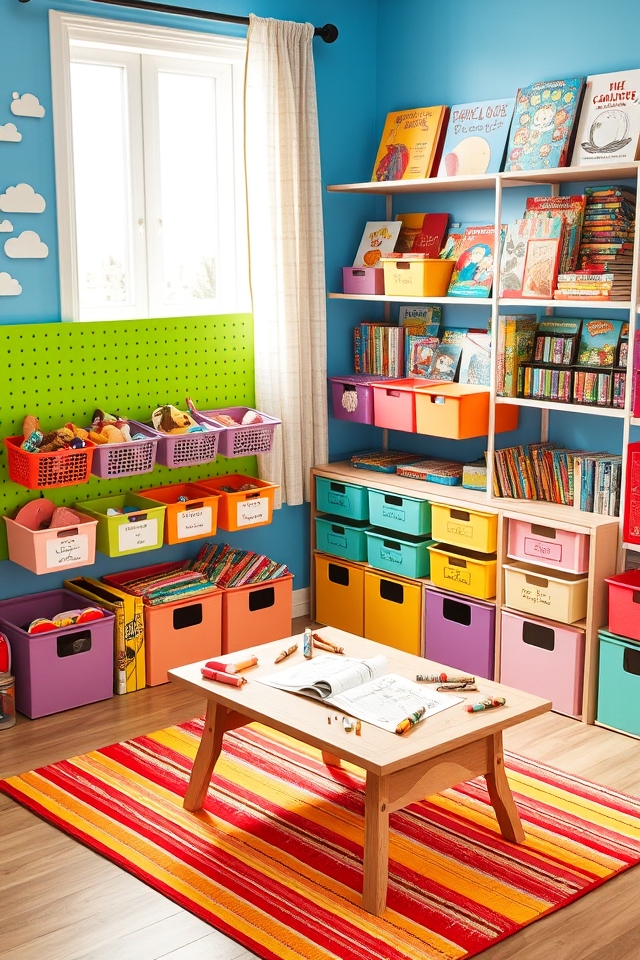 colorful organized kids spaces