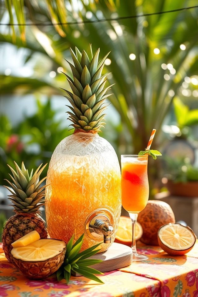 colorful tropical drink dispensers