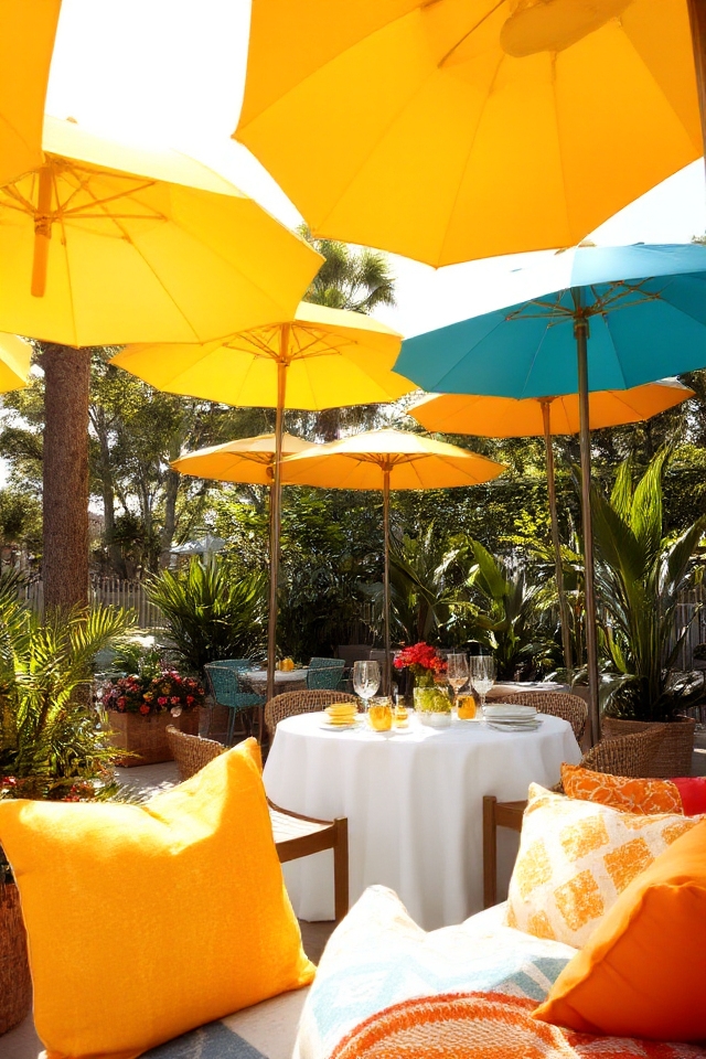 colorful umbrellas for gatherings