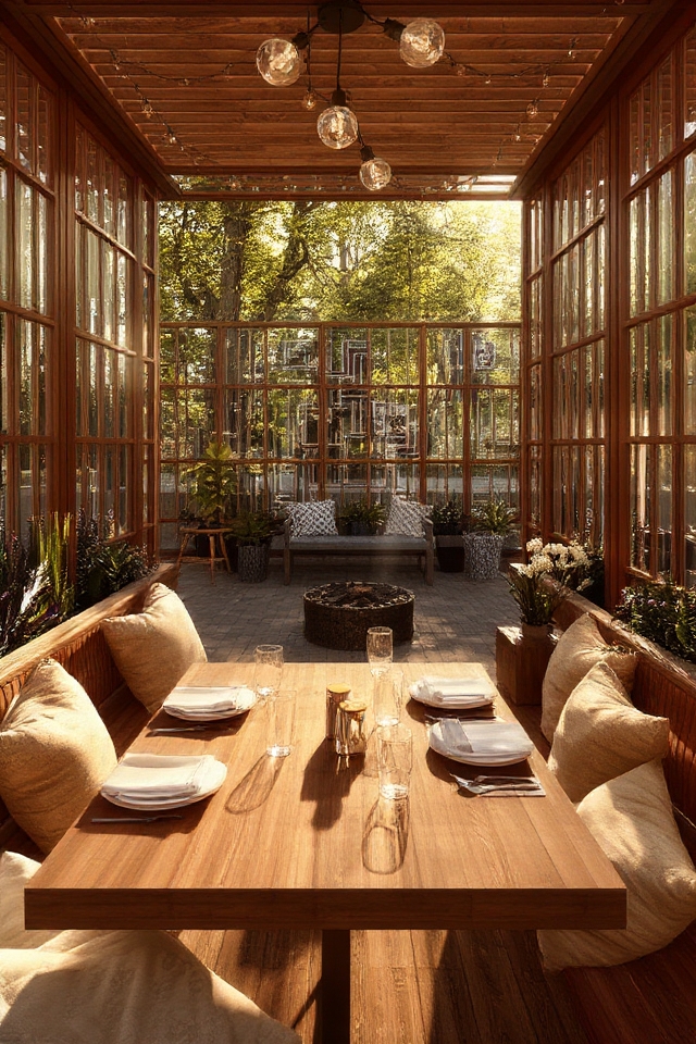 comfortable outdoor dining screens