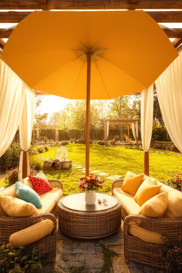 comfortable shaded outdoor retreat