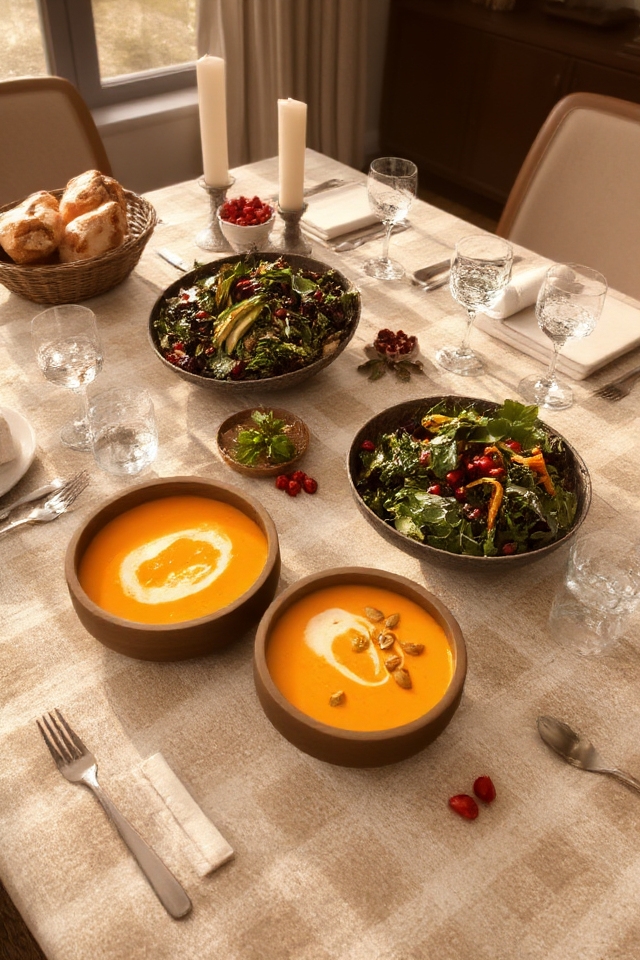 comforting soup and salad
