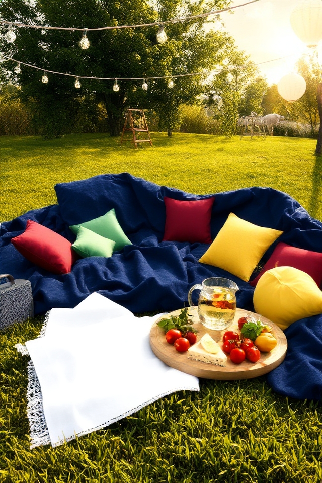 cozy alfresco picnic setup