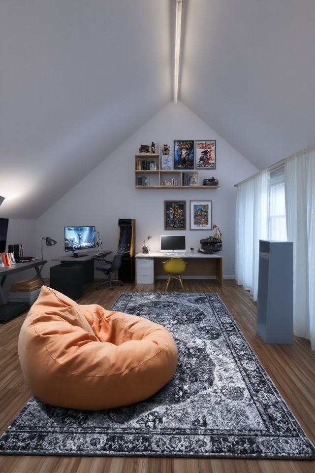 cozy attic gaming loft